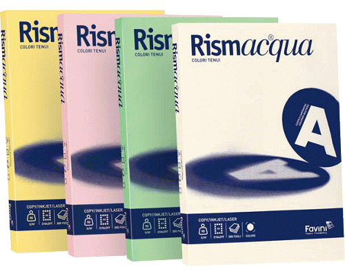 CARTA FOTOCOPIE COLORATA RISMACQUA 210 x 297mm 200gr CELESTE 125ff A4