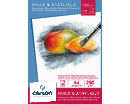 BLOCCO DA DISEGNO OLIO E ACRILICO BIANCO COLLATO SUL LATO CO 210 X 297mm 290gr 10ff RUVIDO