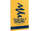 BLOCCO SCHIZZI SCHIZZA E STRAPPA BIANCO COLLATO LATO CORTO 105 x 148mm 50gr 150ff LISCIO