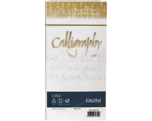 CARTA CALLIGRAPHY LINO 120gr BUSTE BIANCO 110 x 220mm 25pz.