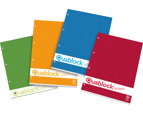 QUABLOCK 100pg 80gr COLLATO BIANCA 15 X 21cm UN RIGO