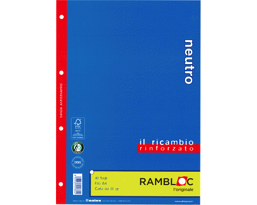 RICAMBI PROTOCOLLO 210 x 297mm BIANCOff 40 RINFORZATO 80gr SENZA RIGATURA