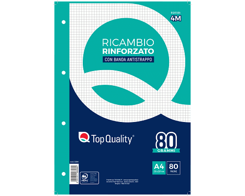 RICAMBI PROTOCOLLO 210 x 297mm BIANCOff 40 RINFORZATO 80gr 4 MM