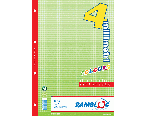 RICAMBI PROTOCOLLO 210 x 297mm VERDEff 40 RINFORZATO 80gr 4 MM