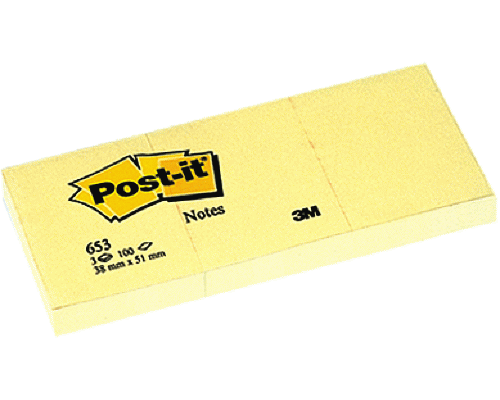 POST-IT NOTES CANARY 100ff 12pz 38 x 51mm GIALLO 653