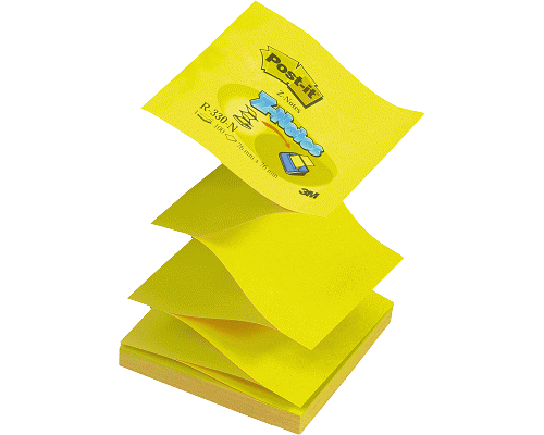 POST-IT Z-NOTES 100ff A FISARMONICA 76 x 76mm GIALLO CANARY R-330