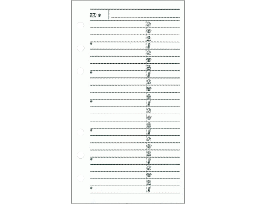 RICAMBIO ORGANIZER FOGLI PER RUBRICA 95 x 170mm