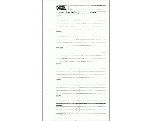 RICAMBIO ORGANIZER PIANO SETTIMANA 95 x 170mm