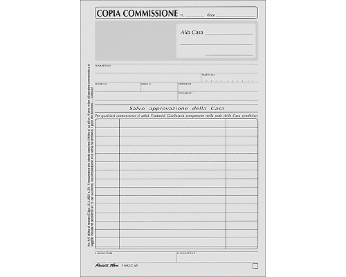 BLOCCO COPIA COMMISSIONI 215 x 297mm 33 X 3 AUTORICALCANTIcop/fg