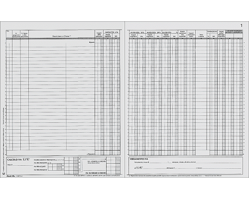 REGISTRO DELLE FATTURE EMESSE 245 x 310mm 12cop/fg