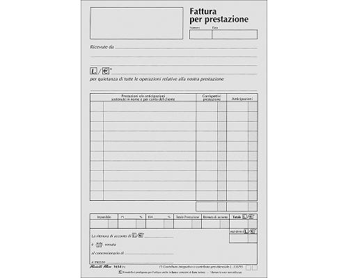 BLOCCO FATTURE PROFESSIONISTI 148 x 215mm 50 X 2 AUTORICALCANTIcop/fg