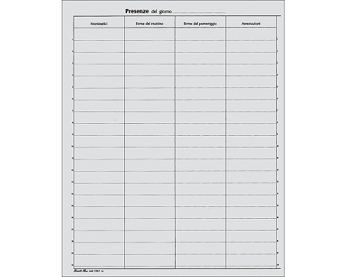 REGISTRO FIRME PRESENZE 245 x 310mm 49 pagine 24cop/fg