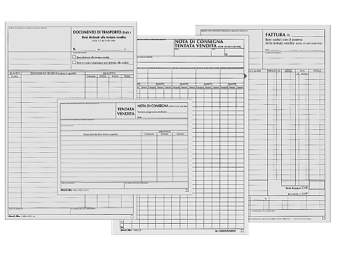 BLOCCO DOCUMENTO DI TRASPORTO D.D.T. TENTATA VENDITA 297 x 2 50 X 2 AUTORICALCANTIcop/fg