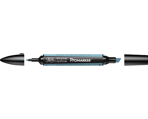 PENNARELLO PROMARKER PUNTA DOPPIA SCALPELLO E FINE A BASE DI DENIM BLUE (C917)