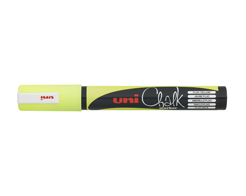 PENNARELLO MARCATORE A GESSO CHALK MARKER REMOVIBILE MEDIA GIALLO FLUO