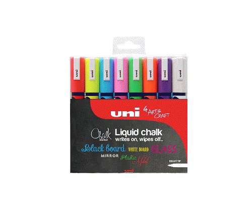 PENNARELLO MARCATORE A GESSO CHALK MARKER REMOVIBILE MEDIA ASS.TI BLISTER 8pz