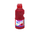 TEMPERA GLITTER PAINT FLACONE 250ml GLITTER ROSSO