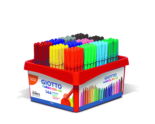 PENNARELLI TURBOCOLOR punta FINE pz 144 TINTE 12 SCHOOLPACK