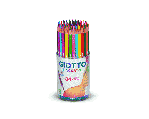 PASTELLI GIOTTO LACCATO TONDO 18cm 3,3mm pz 84 12 TINTE ASS.TE BARATTOL