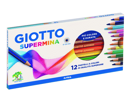 PASTELLI SUPERMINA ESAGONALE 18cm 3,8mm pz 12 ASS.TI SCATOLA CARTONE