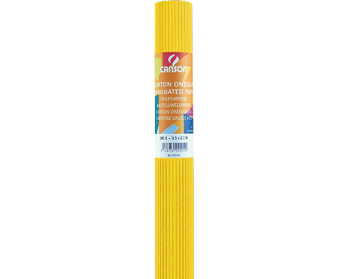 CARTONE ONDULATO ROTOLO 300gr 50 X 70cm GIALLO LIMONE
