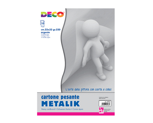 CARTONCINO METALIK 23 x 33cm 320gr ARGENTO