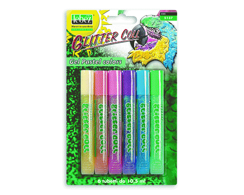 COLLA GLITTER TUBETTO 6pz 10,5ml NEON