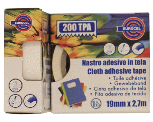 NASTRO ADESIVO TELATO 19mm 2,7mt BIANCO