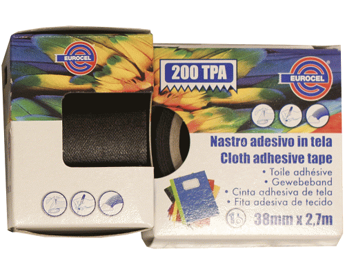 NASTRO ADESIVO TELATO 38mm 2,7mt NERO