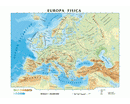 CARTINE GEOGRAFICHE DIDASCALIA FISICA POLITICA CM.21x29,7 EUROPA 126.000.000