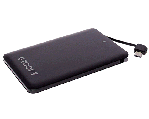 POWER BANK GROOVY SLIM 2600 mA NERO
