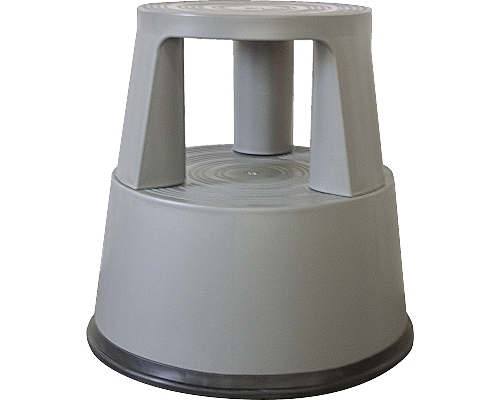 SGABELLO PLASTICA CON RUOTE RIENTRANTI GRIGIO