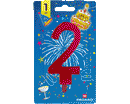 CANDELE NUMERATE h 11,5cm NR.2 ROSSO