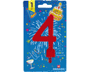 CANDELE NUMERATE h 11,5cm NR.4 ROSSO