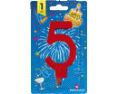 CANDELE NUMERATE h 11,5cm NR.5 ROSSO