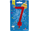 CANDELE NUMERATE h 11,5cm NR.7 ROSSO