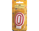 CANDELE NUMERATE CONTORNO ROSSO 6pzh 7,5cm NR.0