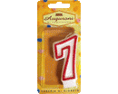 CANDELE NUMERATE CONTORNO ROSSO 6pzh 7,5cm NR.7